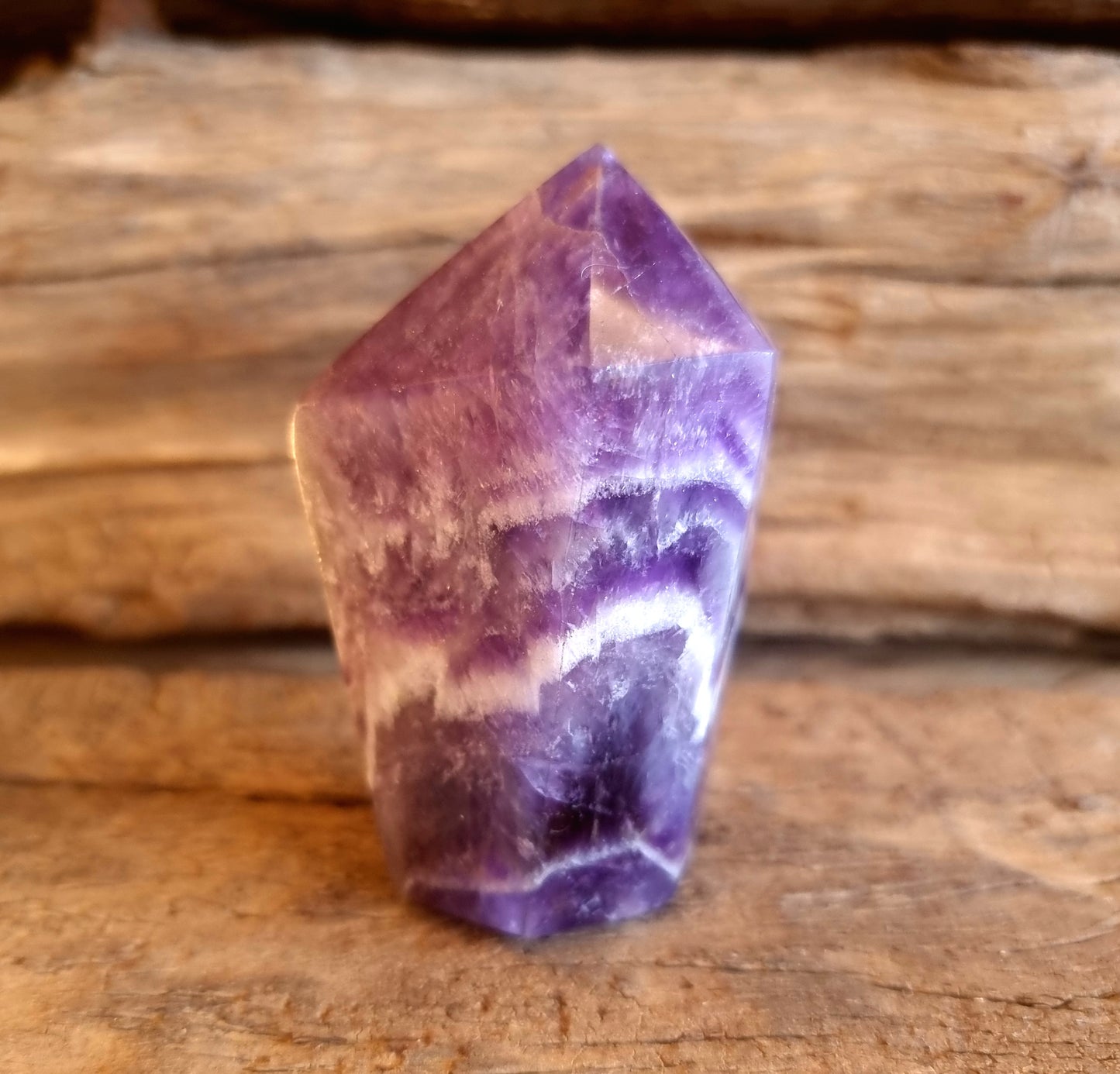 POLISHED CHEVRON AMETHYST TOWER POINTS