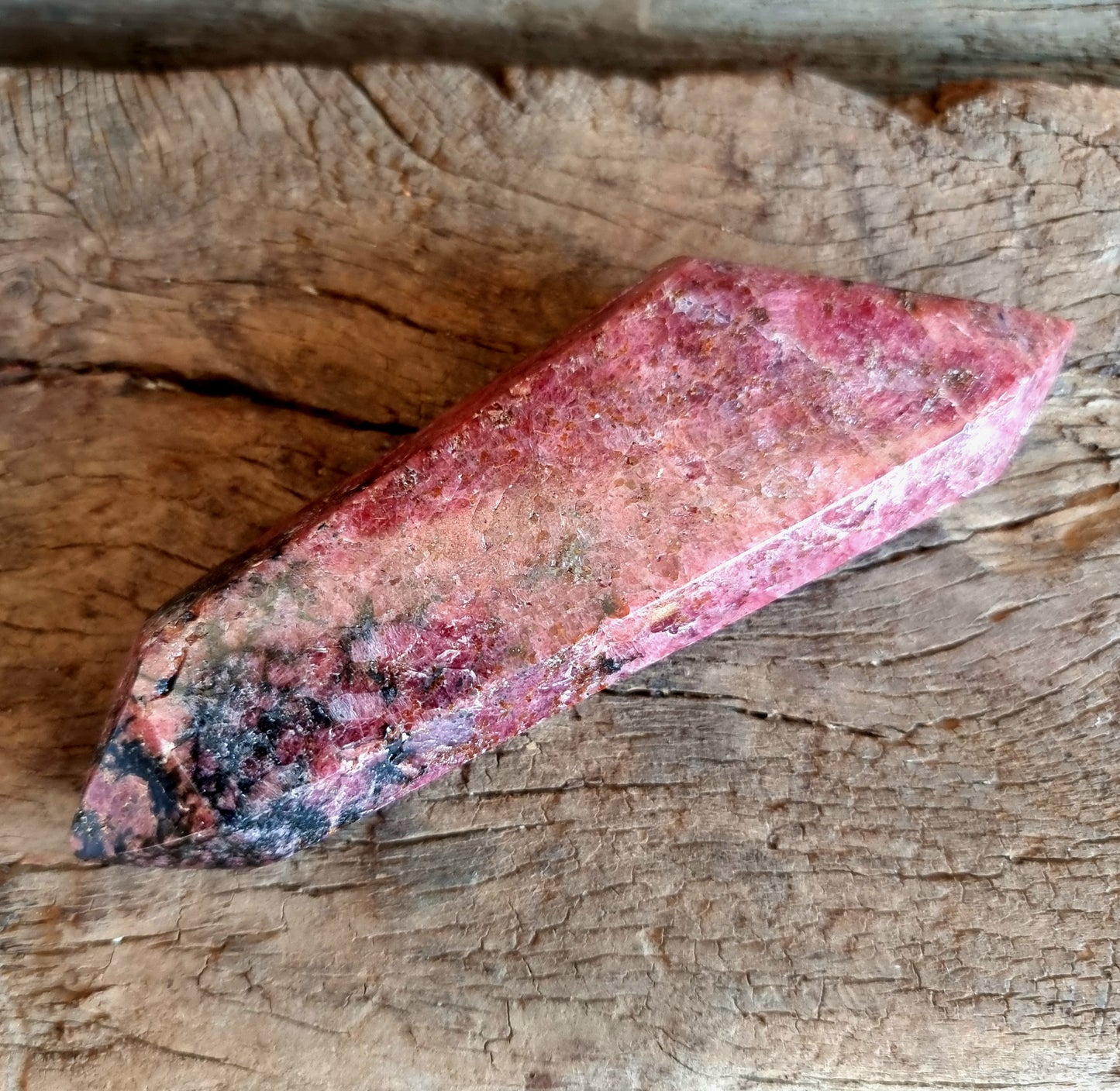 RHODONITE DOUBLE TERMINATED POINT LARGE - LOVE
