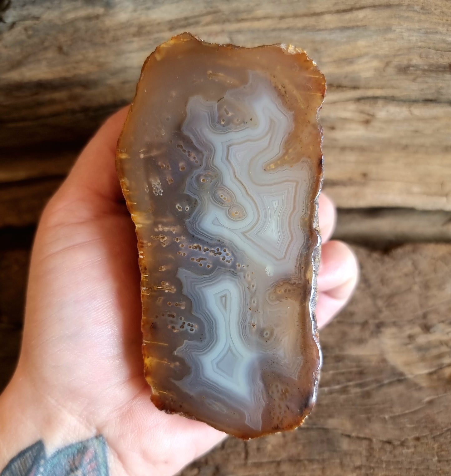 POLISHED RED SASHE RIVER AGATE NODULE A - GROUNDING