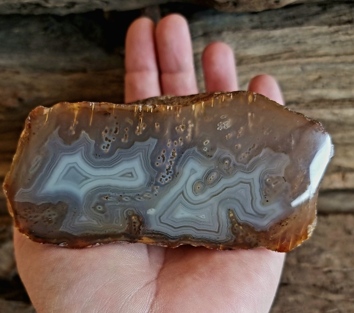 POLISHED RED SASHE RIVER AGATE NODULE A - GROUNDING