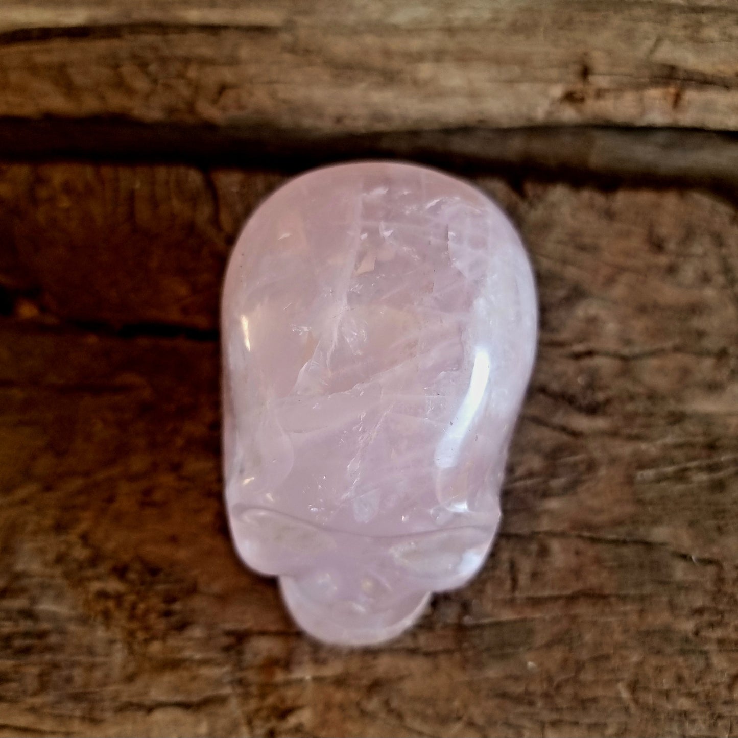 POLISHED ROSE QUARTZ SKULL 8x4.5x7cm - LOVE