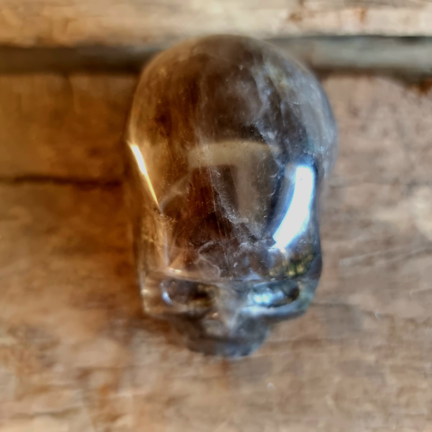 POLISHED SMOKY QUARTZ SKULL C - GROUNDING