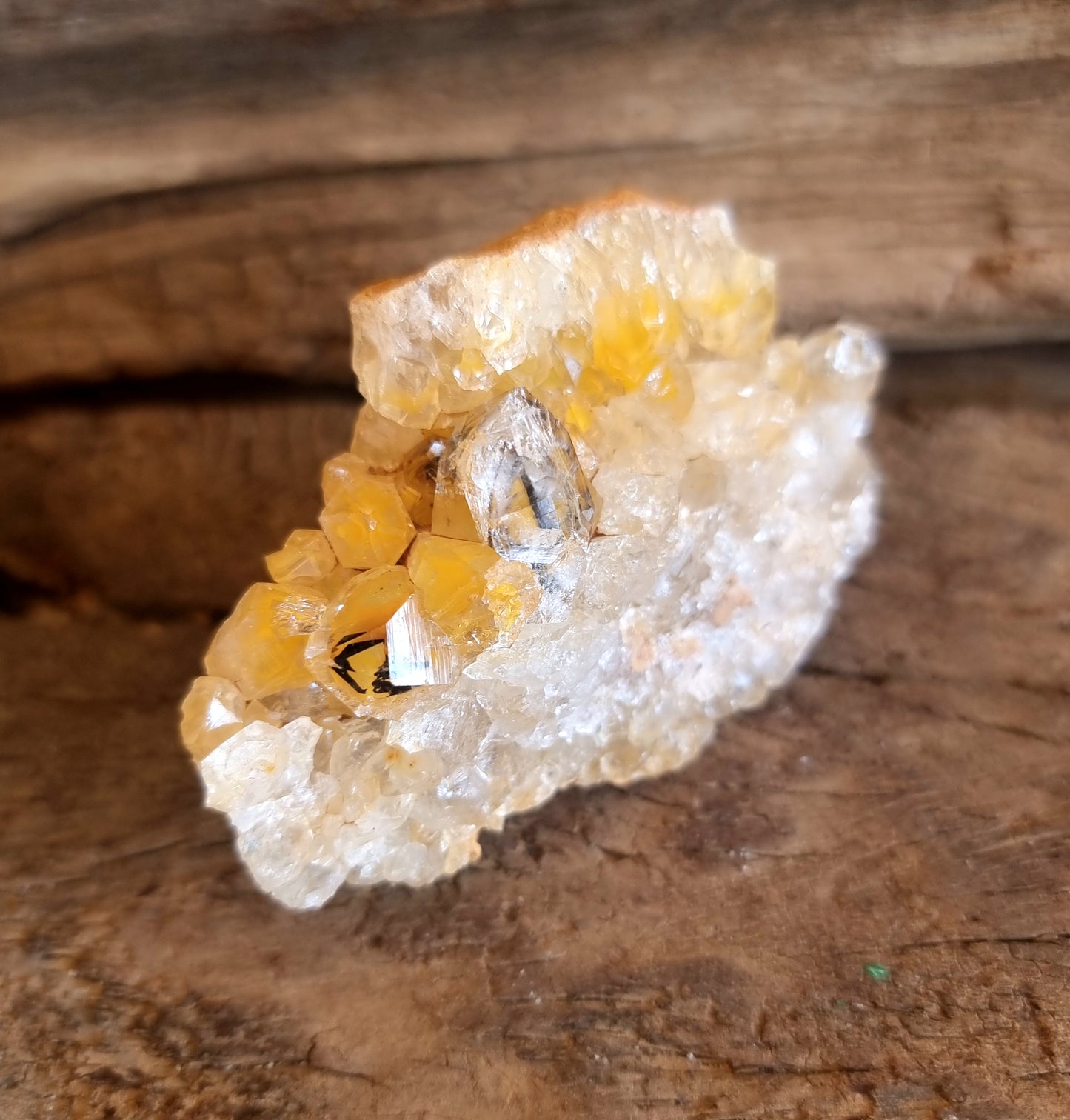 NATURAL GOLDEN LIMONITE QUARTZ ON HONEYCOMB MATRIX 2