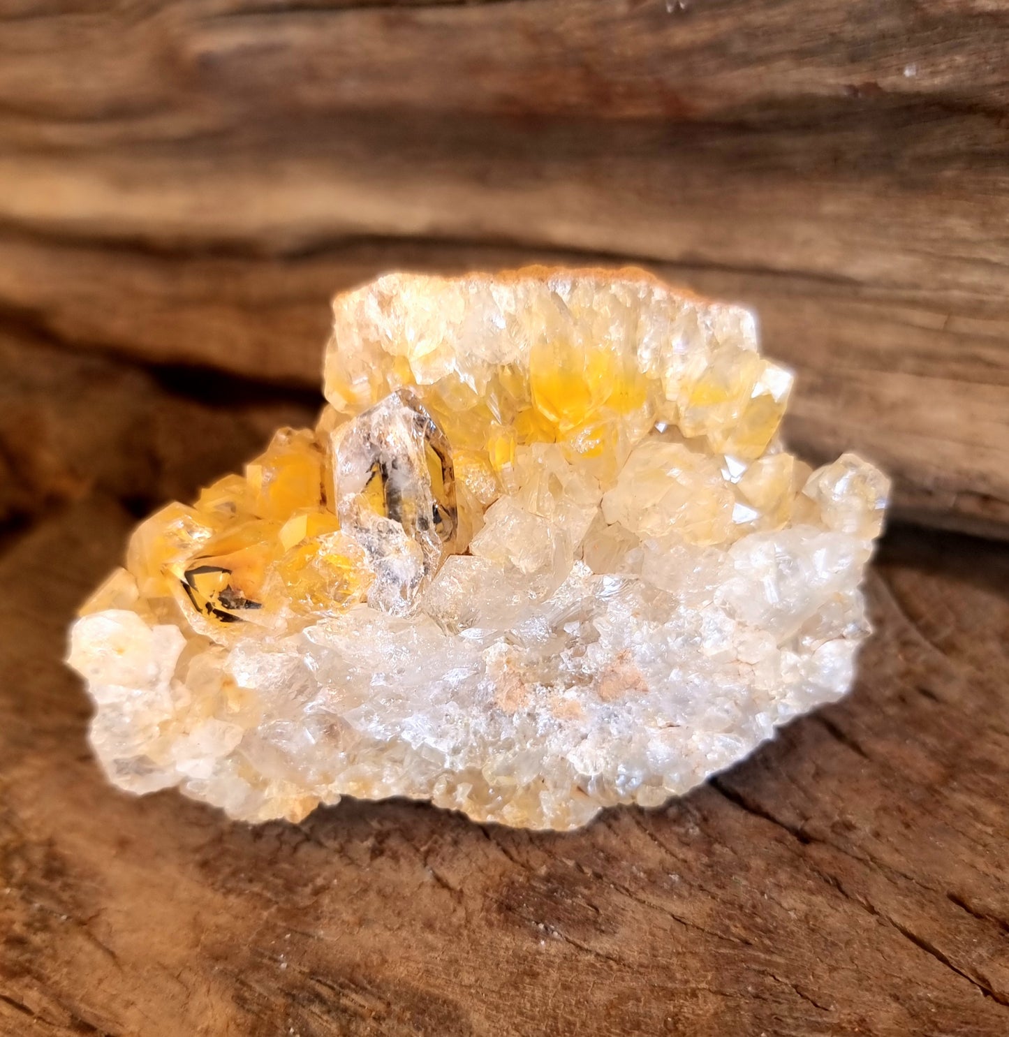 NATURAL GOLDEN LIMONITE QUARTZ ON HONEYCOMB MATRIX 2