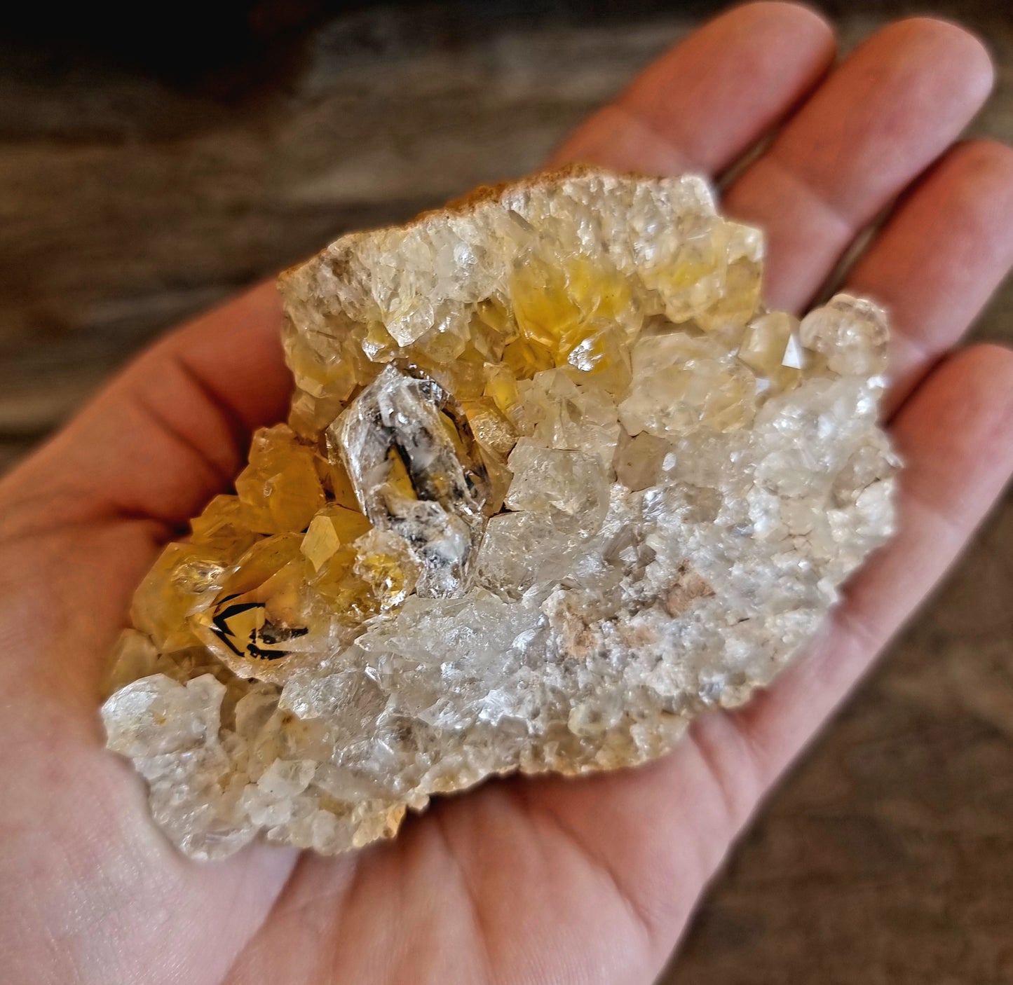 NATURAL GOLDEN LIMONITE QUARTZ ON HONEYCOMB MATRIX 2