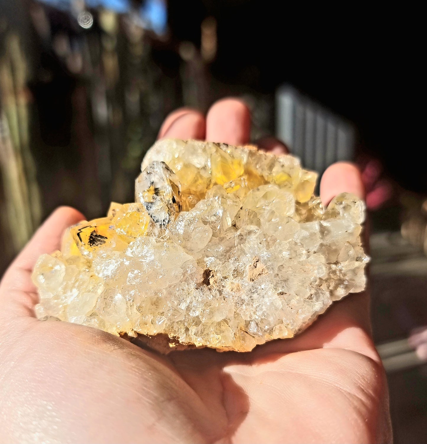 NATURAL GOLDEN LIMONITE QUARTZ ON HONEYCOMB MATRIX 2