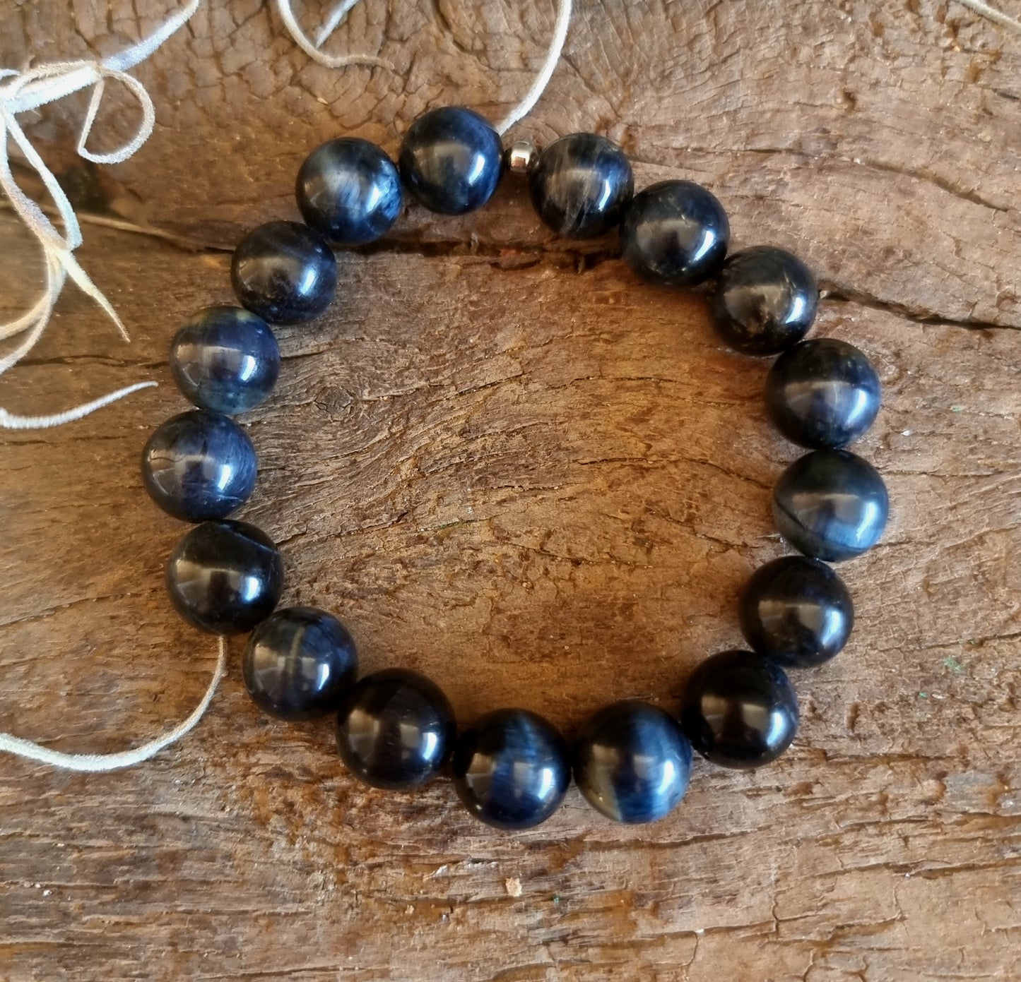 BLUE TIGERS EYE BRACELET 12mm - PERSONAL POWER & PROTECTION