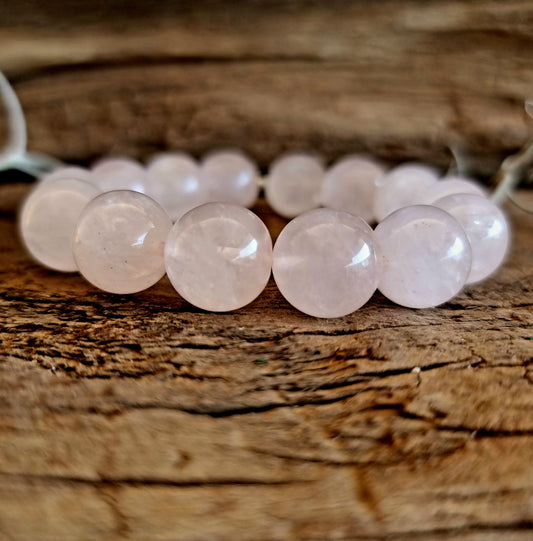 ROSE QUARTZ ENERGY BRACELET 14 mm - UNCONDITIONAL LOVE