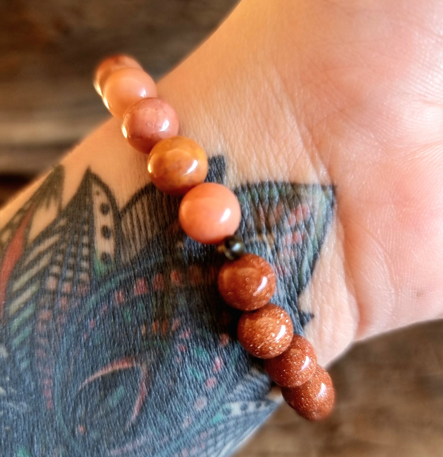 SUNSTONE & GOLDSTONE DUO BRACELET - INNER POWER & AMBITION