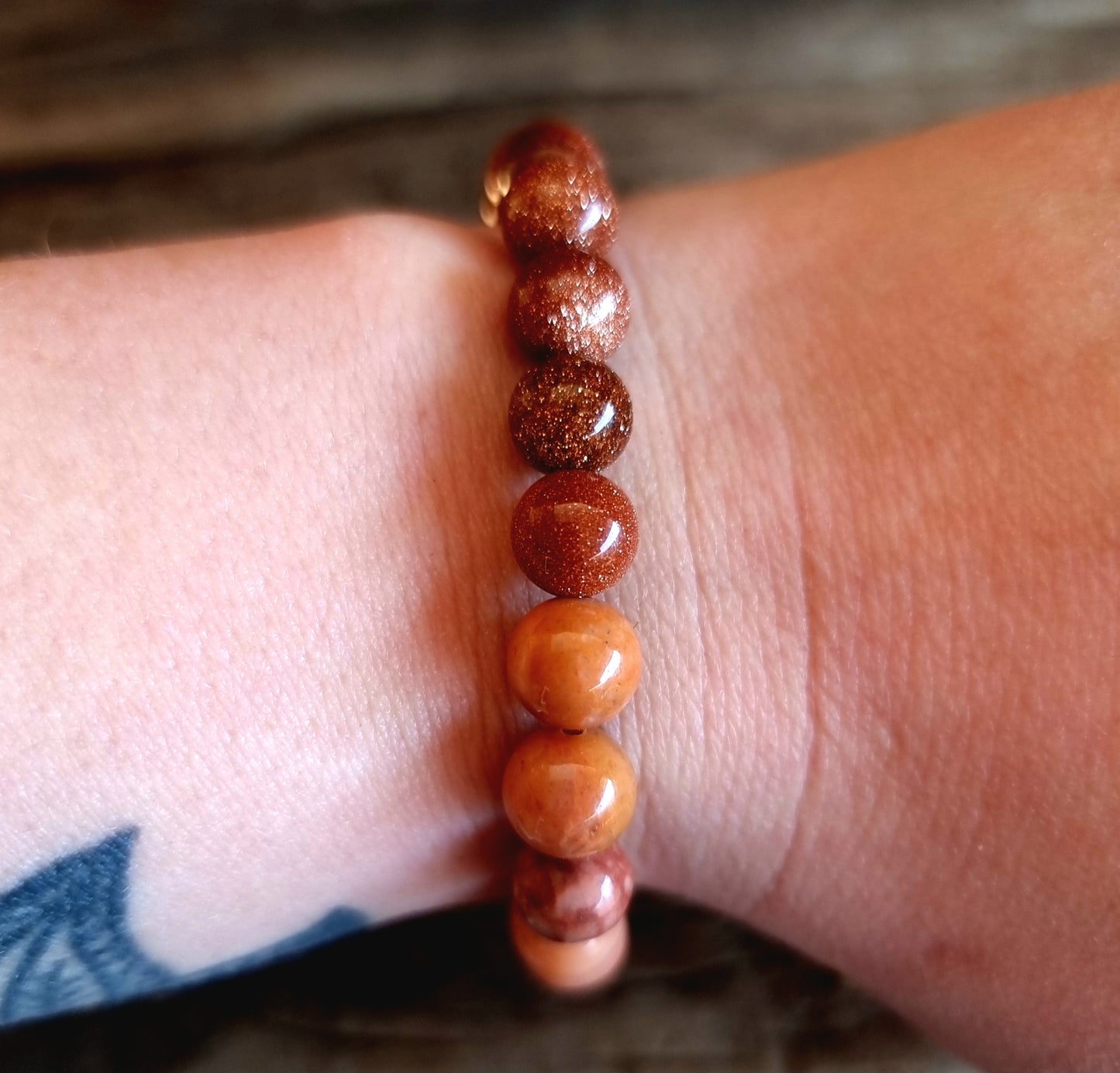 SUNSTONE & GOLDSTONE DUO BRACELET - INNER POWER & AMBITION