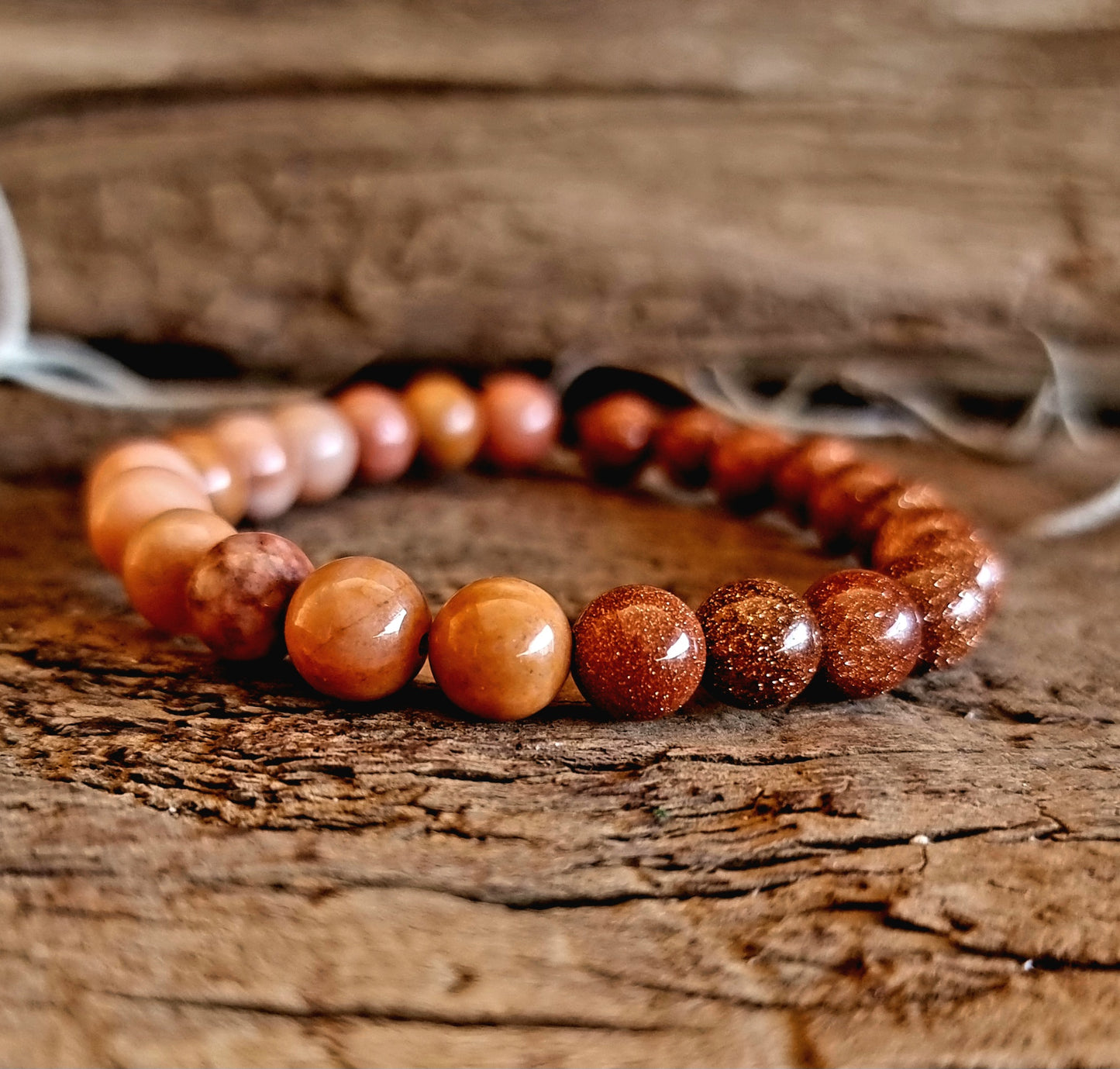 SUNSTONE & GOLDSTONE DUO BRACELET - INNER POWER & AMBITION