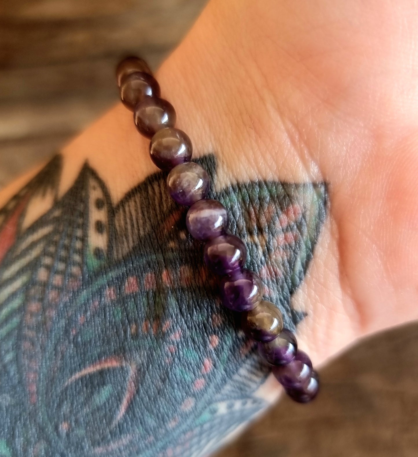 AMETHYST ENERGY BRACELET 6mm - INTUITION AND PROTECTION