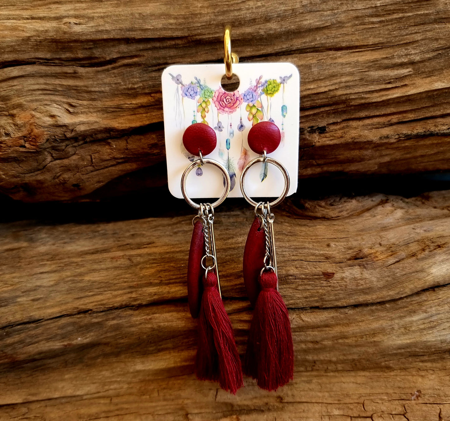 RED TASSLED EARRINGS