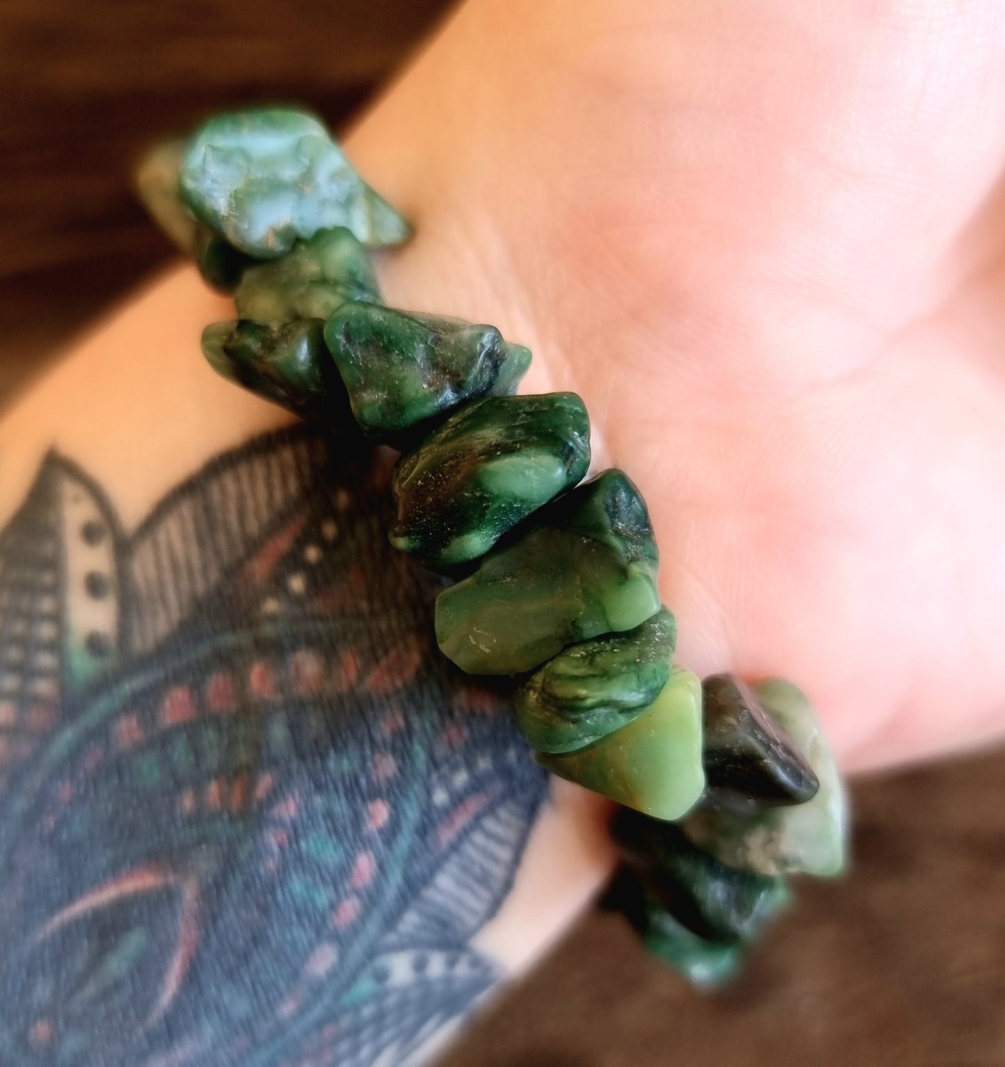 AFRICAN JADE CHIPPED BRACELET - ABUNDANCE