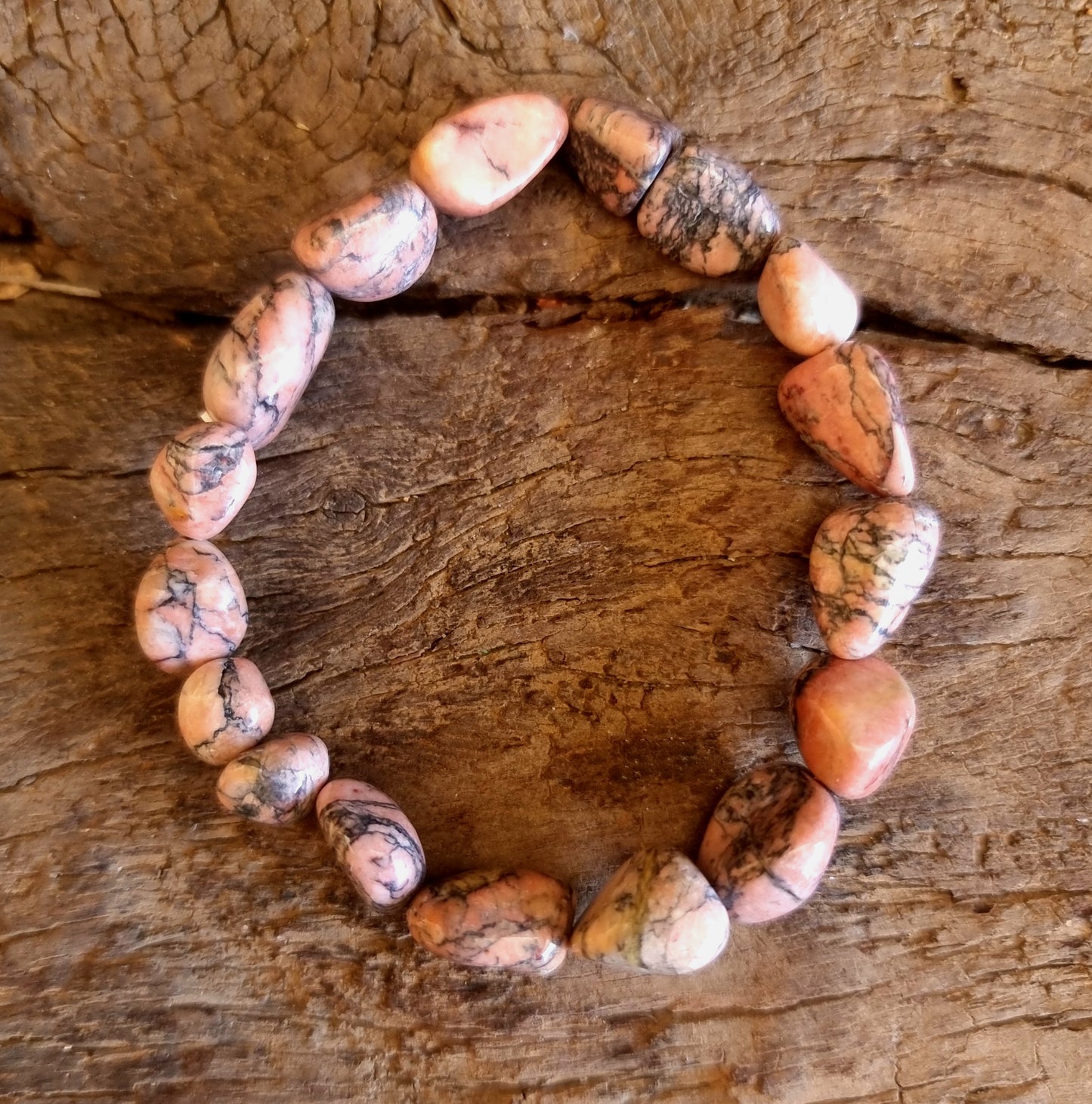 RHODONITE NUGGET BRACELET LRG - HEART HEALER