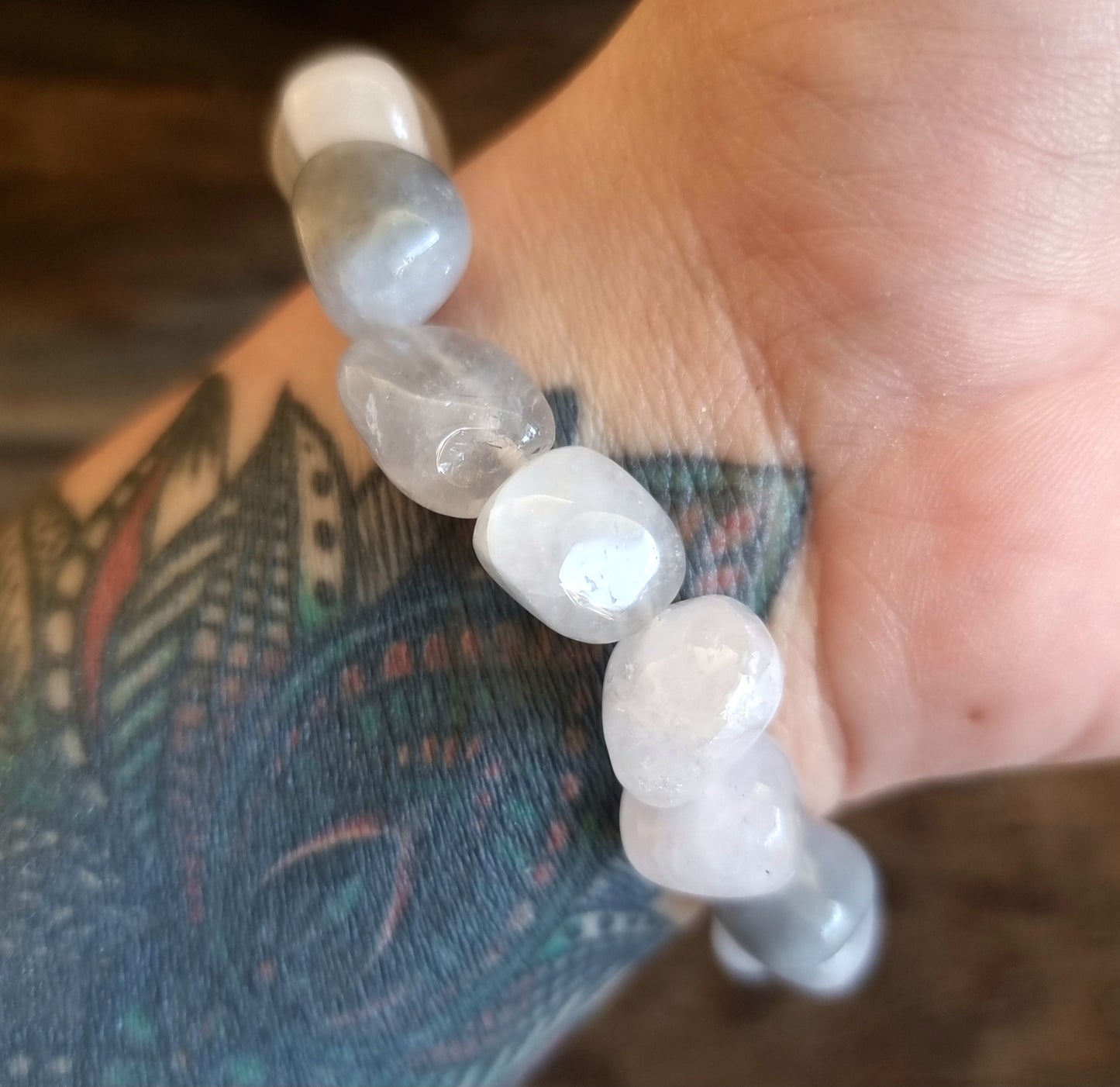 LUNAR QUARTZ NUGGET BRACELET LRG - LOVE AND TRANSFORMATION