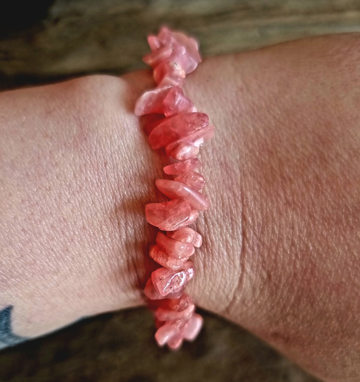 RHODOCROSITE CHIPPED BRACELET - HEART HEALER