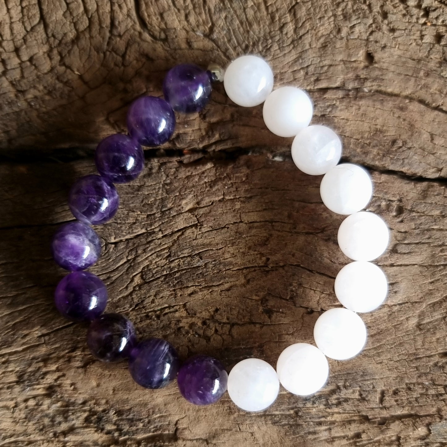 ROSE QUARTZ & AMETHYST DUO BRACELET 10mm - LOVE & PROTECTION