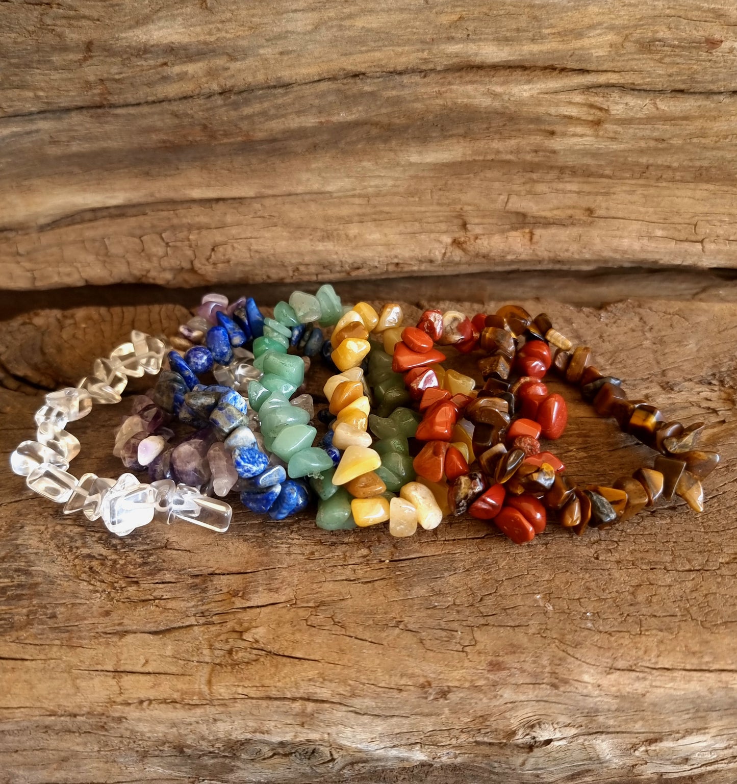 SEVEN CHAKRA CHIPPED BRACELET STACK - CHAKRA HEALING