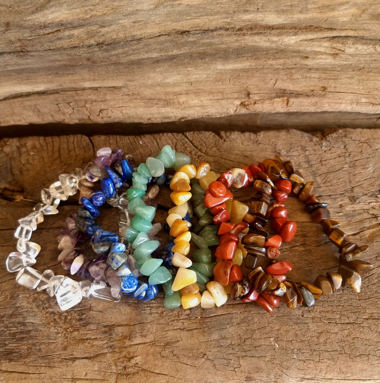 SEVEN CHAKRA CHIPPED BRACELET STACK - CHAKRA HEALING