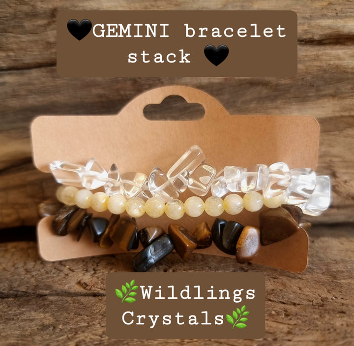Gemini Zodiac Bracelet Stack - Wildlings Crystals South Africa