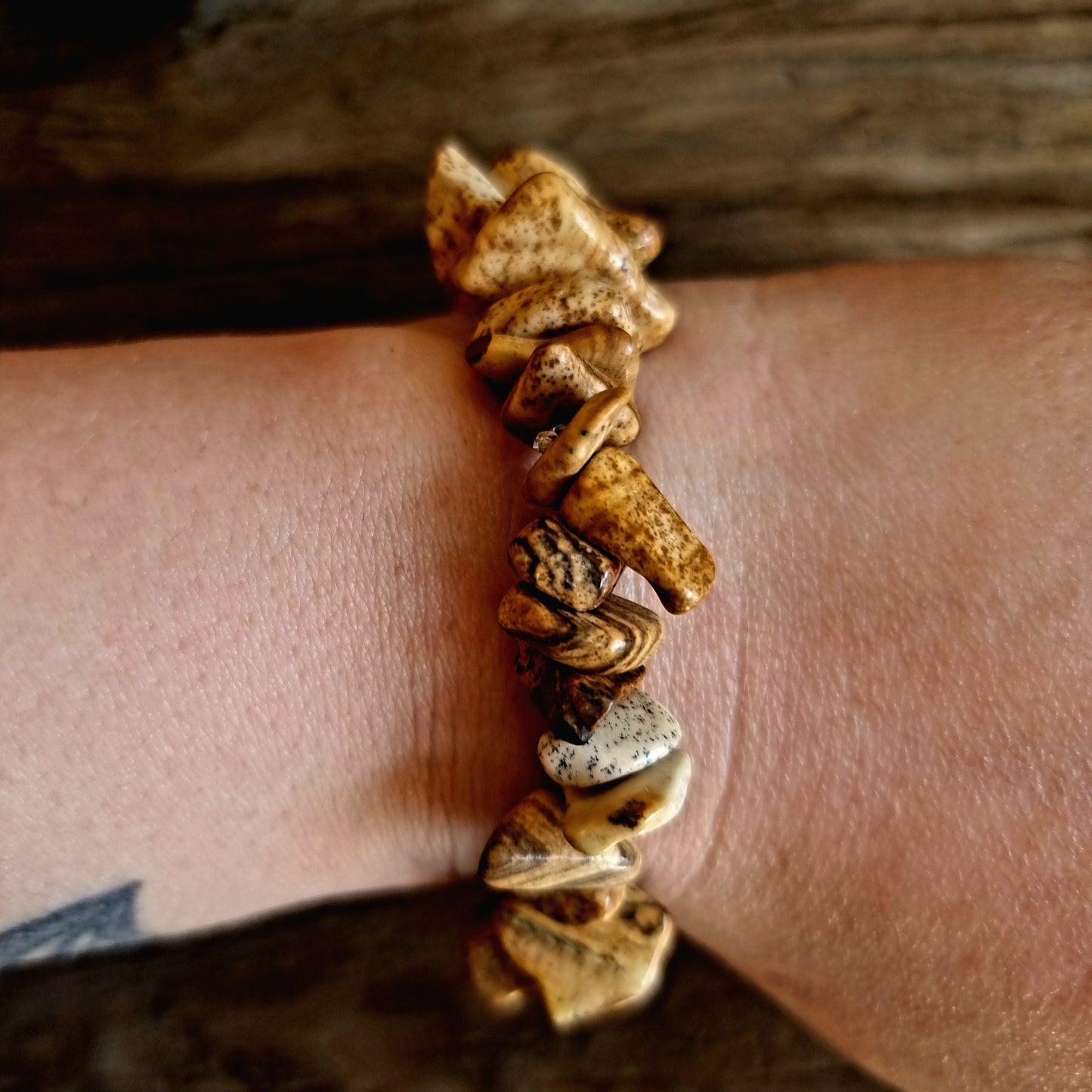 PICTURE JASPER CHIPPED BRACELET - HIGHER CONSCIOUSNESS