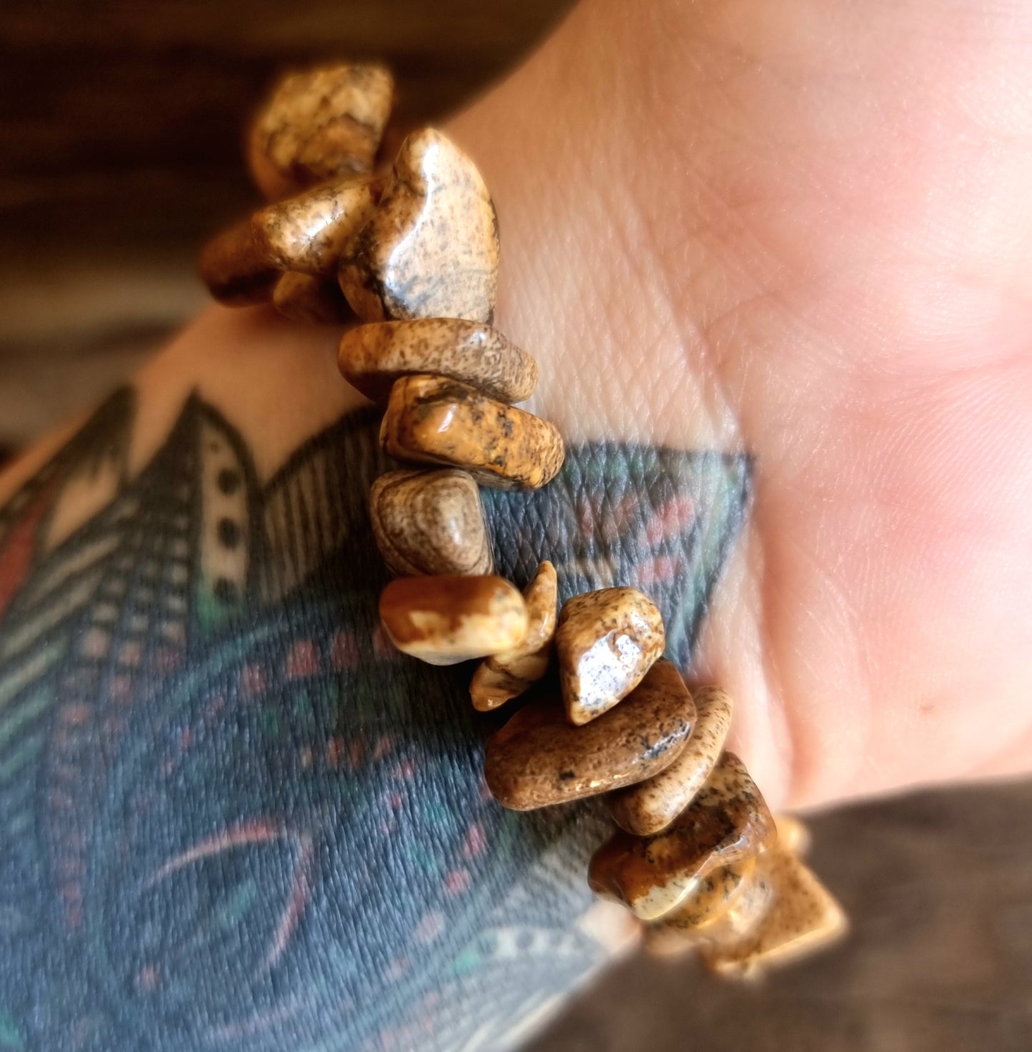 PICTURE JASPER CHIPPED BRACELET - HIGHER CONSCIOUSNESS