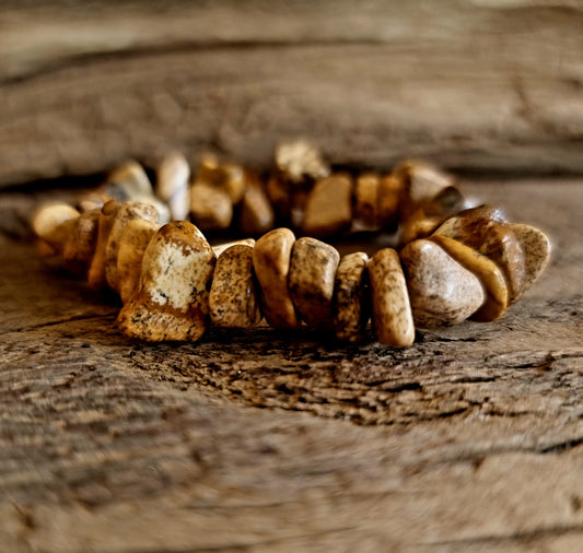 PICTURE JASPER CHIPPED BRACELET - HIGHER CONSCIOUSNESS