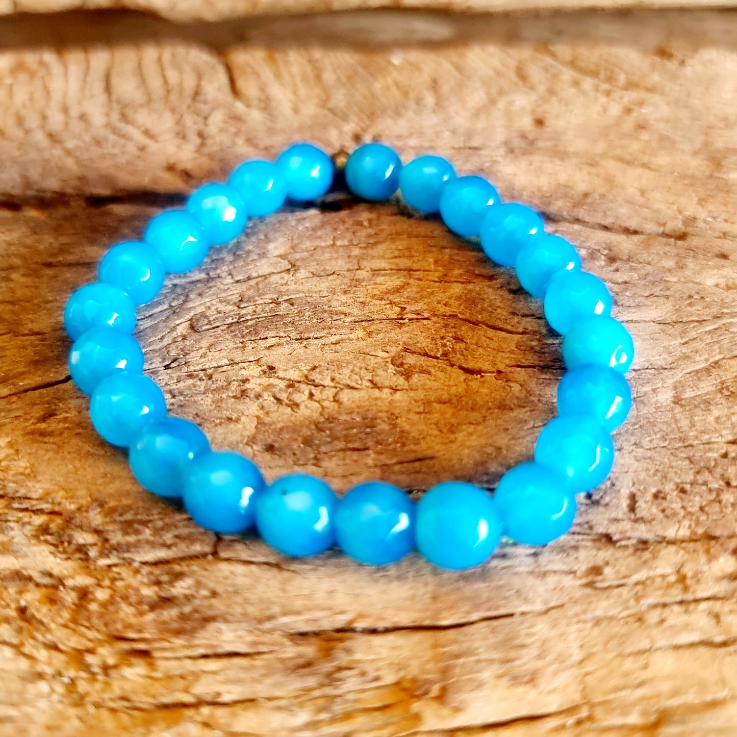 BLUE AGATE FACETED BRACELET 8mm - SELF CONFIDENCE