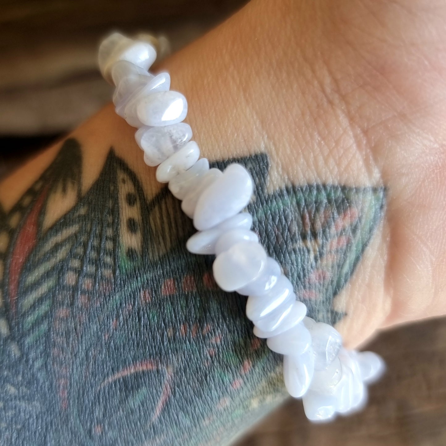 BLUE LACE AGATE CHIPPED BRACELET