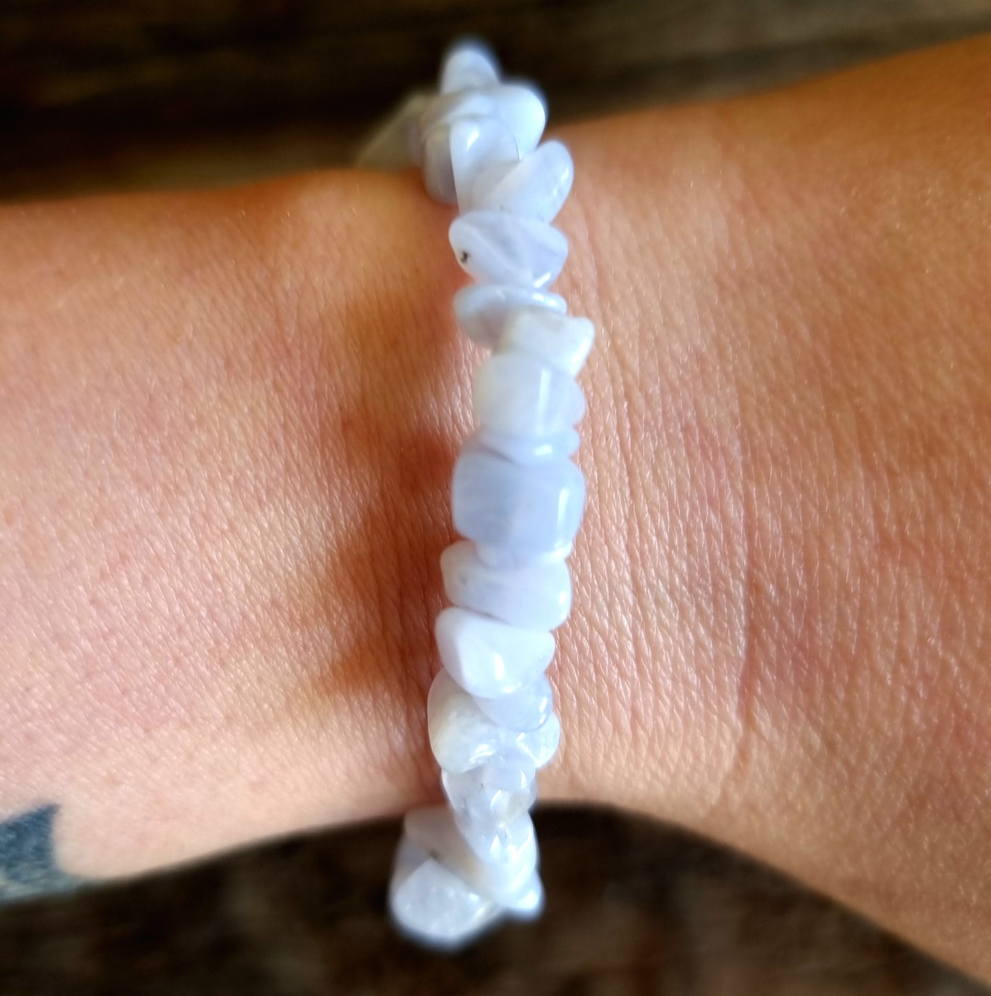 BLUE LACE AGATE CHIPPED BRACELET