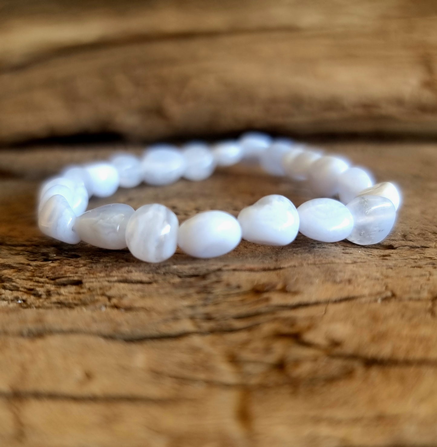 BLUE LACE AGATE NUGGET BRACELET