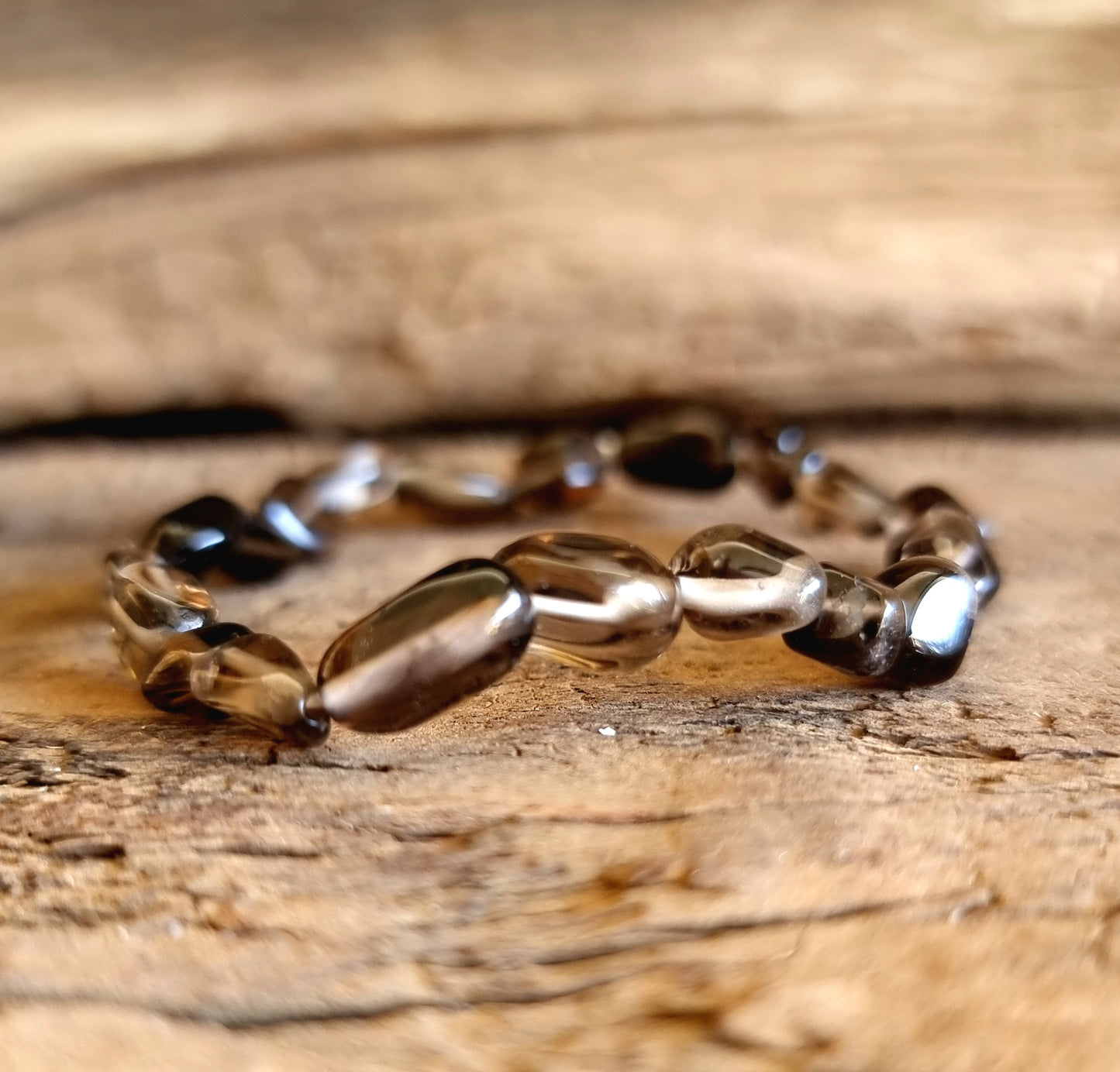 SMOKY QUARTZ NUGGET BRACELET - GROUNDING