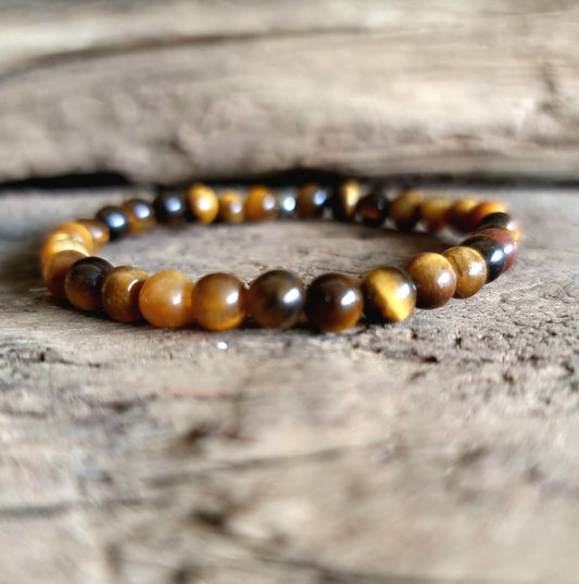 TIGERS EYE BRACELET 6mm - COURAGE & PROTECTION