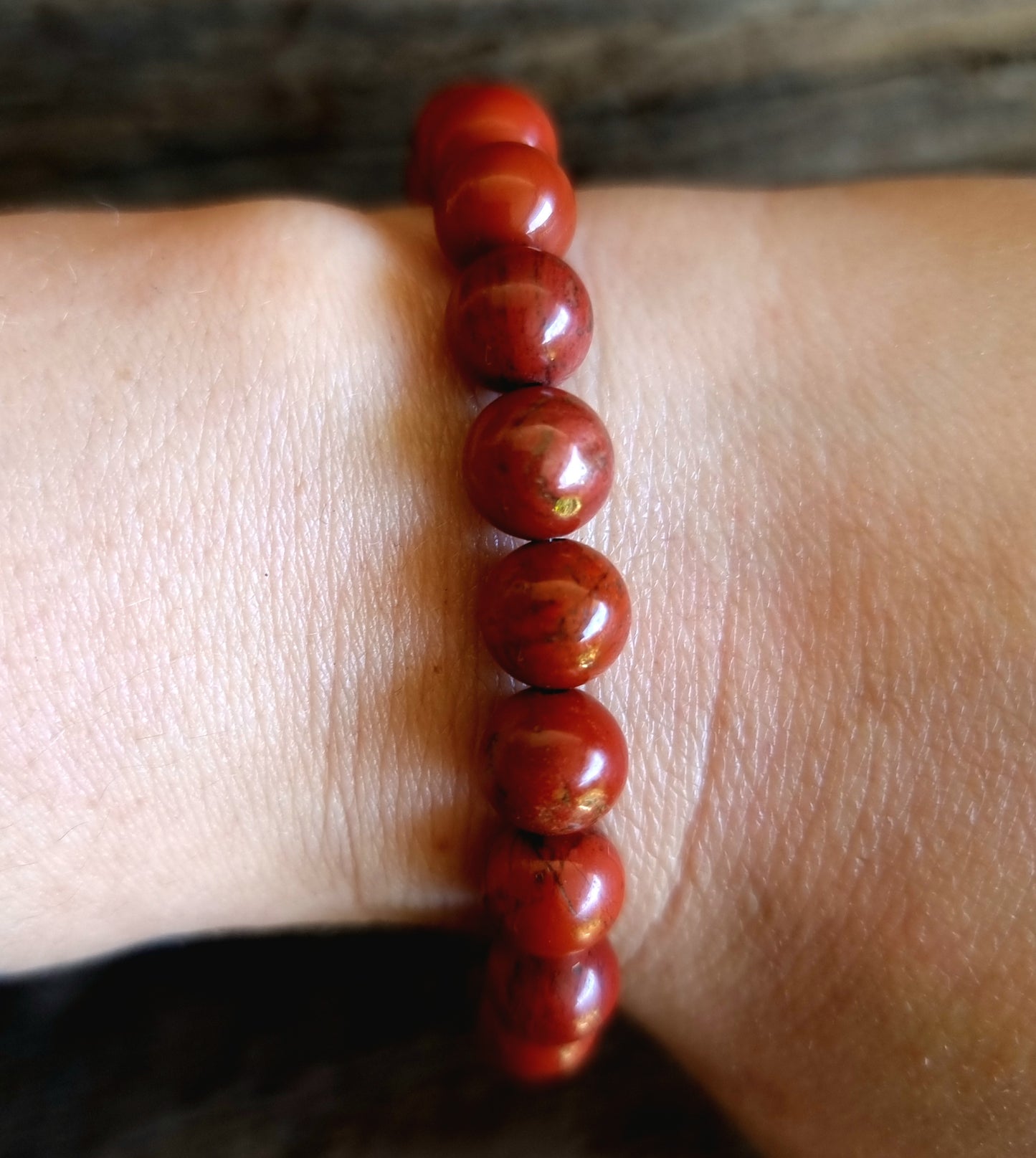 RED JASPER ENERGY BRACELET 8 mm - GROUNDING & PROTECTION