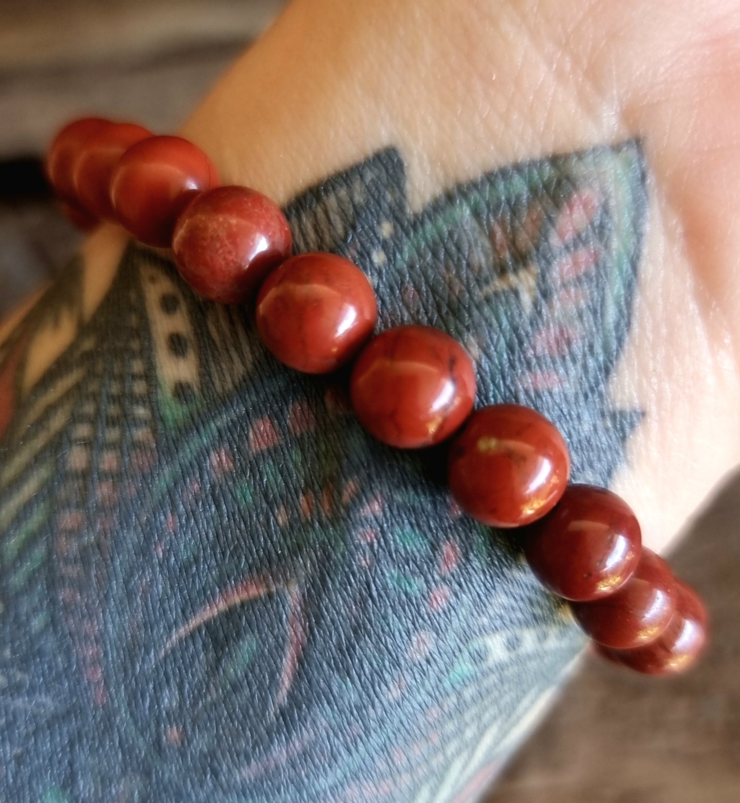 RED JASPER ENERGY BRACELET 8 mm - GROUNDING & PROTECTION