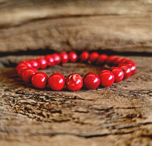 RED CORAL ENERGY BRACELET 8mm - GOOD FORTUNE