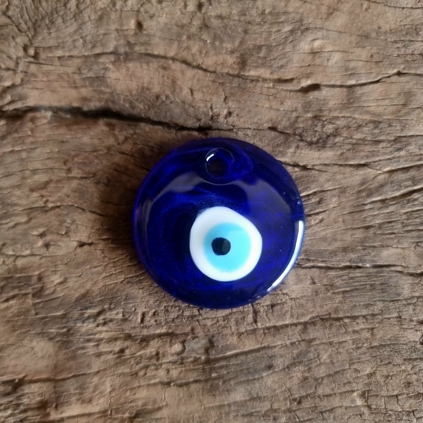 EVIL EYE GLASS MEDALLION SMALL - PROTECTION AGAINST JEALOUSY