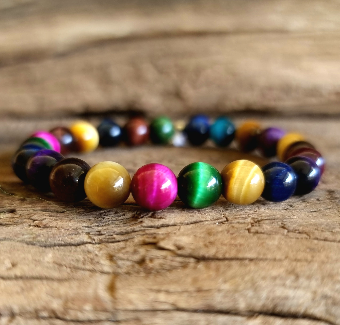 TIGER EYE COLOURED BRACELET 8mm - SELF CONFIDENCE & STRENGHT