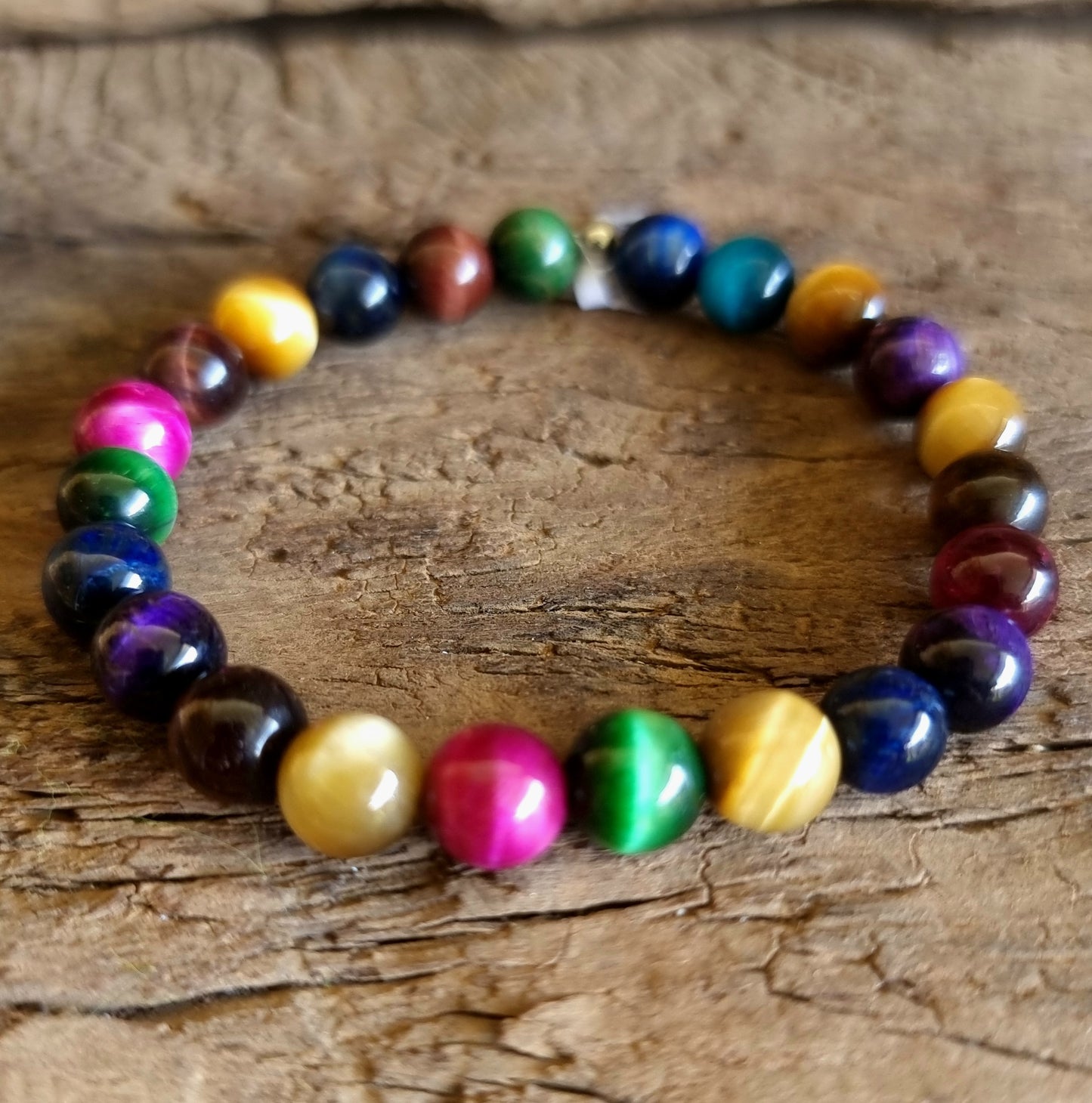 TIGER EYE COLOURED BRACELET 8mm - SELF CONFIDENCE & STRENGHT