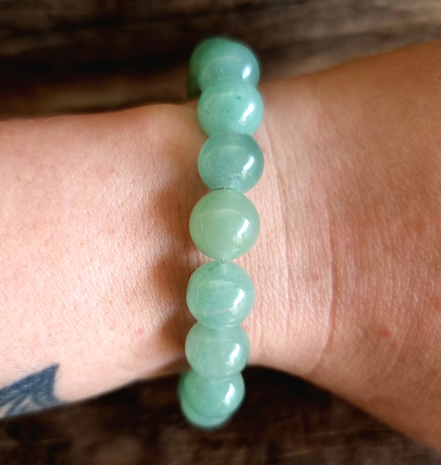 GREEN AVENTURINE ENERGY BRACELET 10 mm - PROSPERITY & LUCK