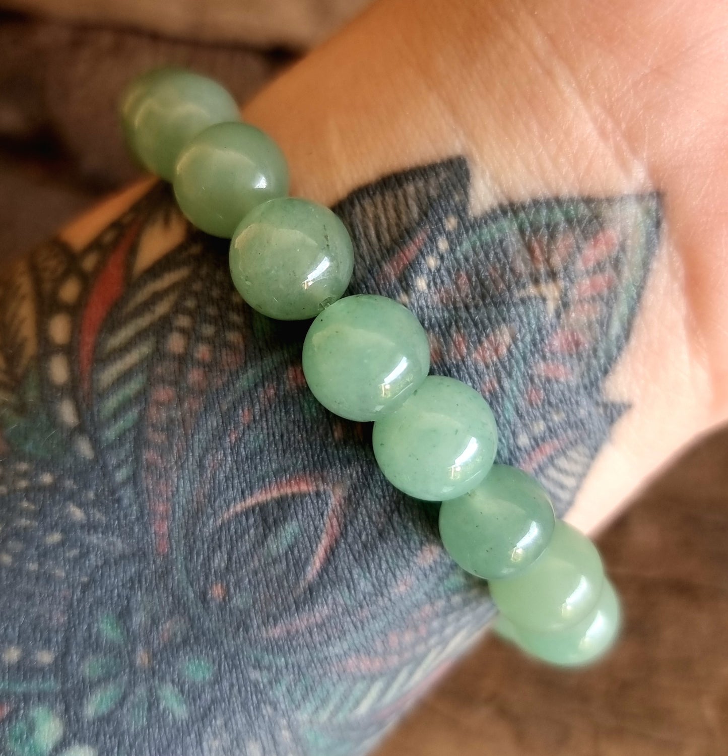 GREEN AVENTURINE ENERGY BRACELET 10 mm - PROSPERITY & LUCK