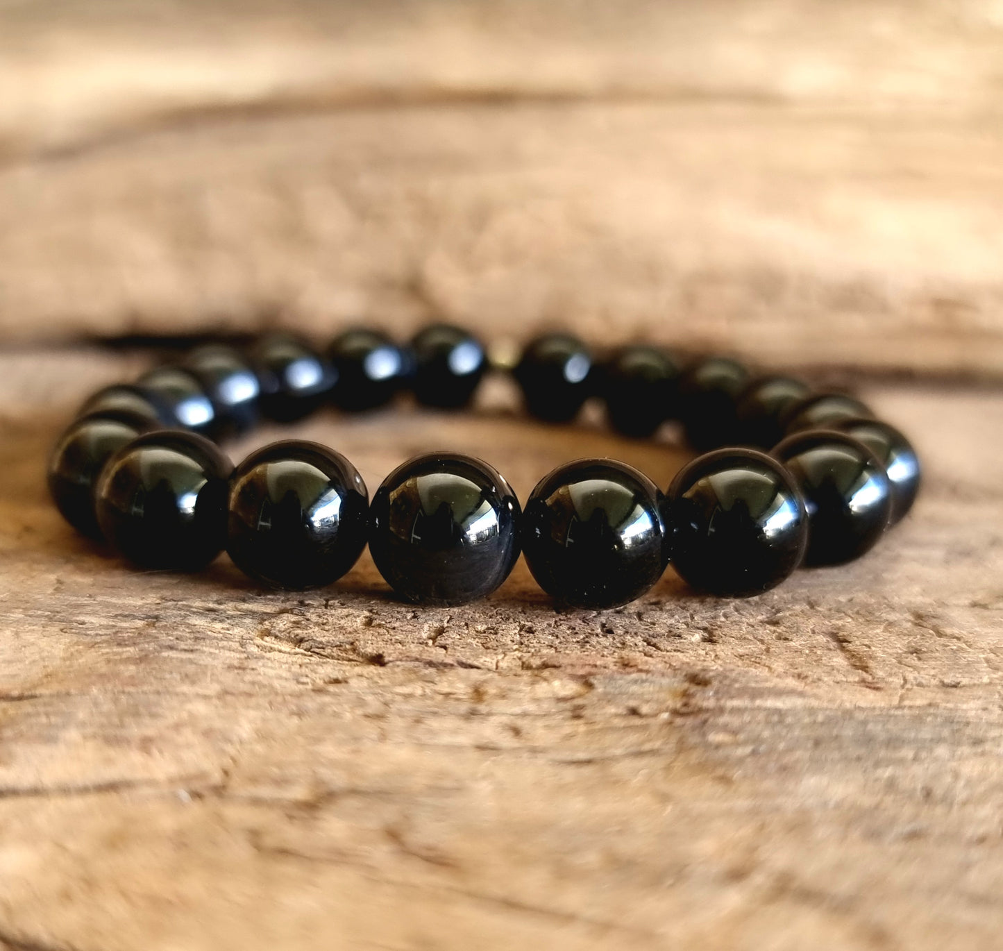 BLACK AGATE ENERGY BRACELET 10 mm - PROTECTION