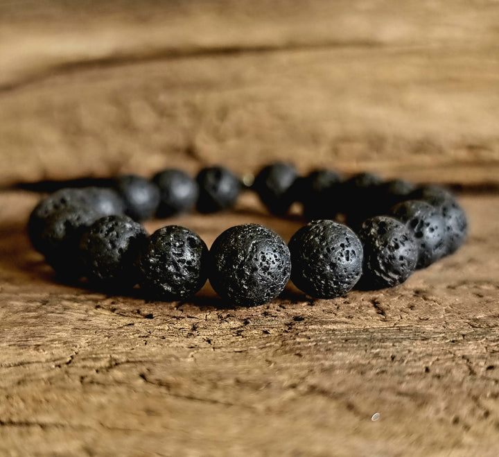 Lava Stone Esential Oil Diffuser Bracelet 10mm- Grounding - Wildlings Crystals South Africa