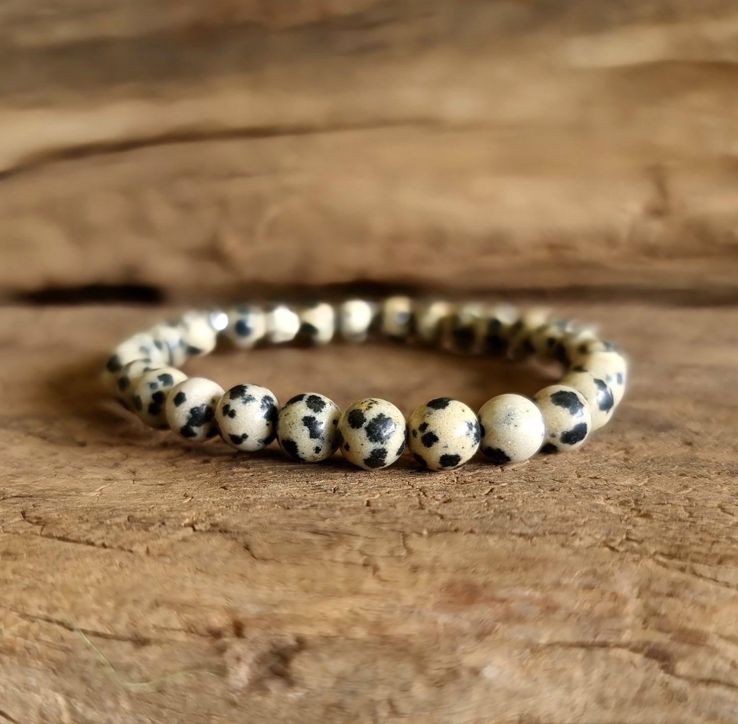 DALMATION JASPER ENERGY BRACELET 6 mm - GROUNDING