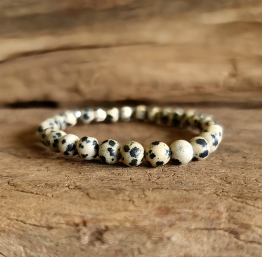 DALMATION JASPER BRACELET 6mm - GROUNDING