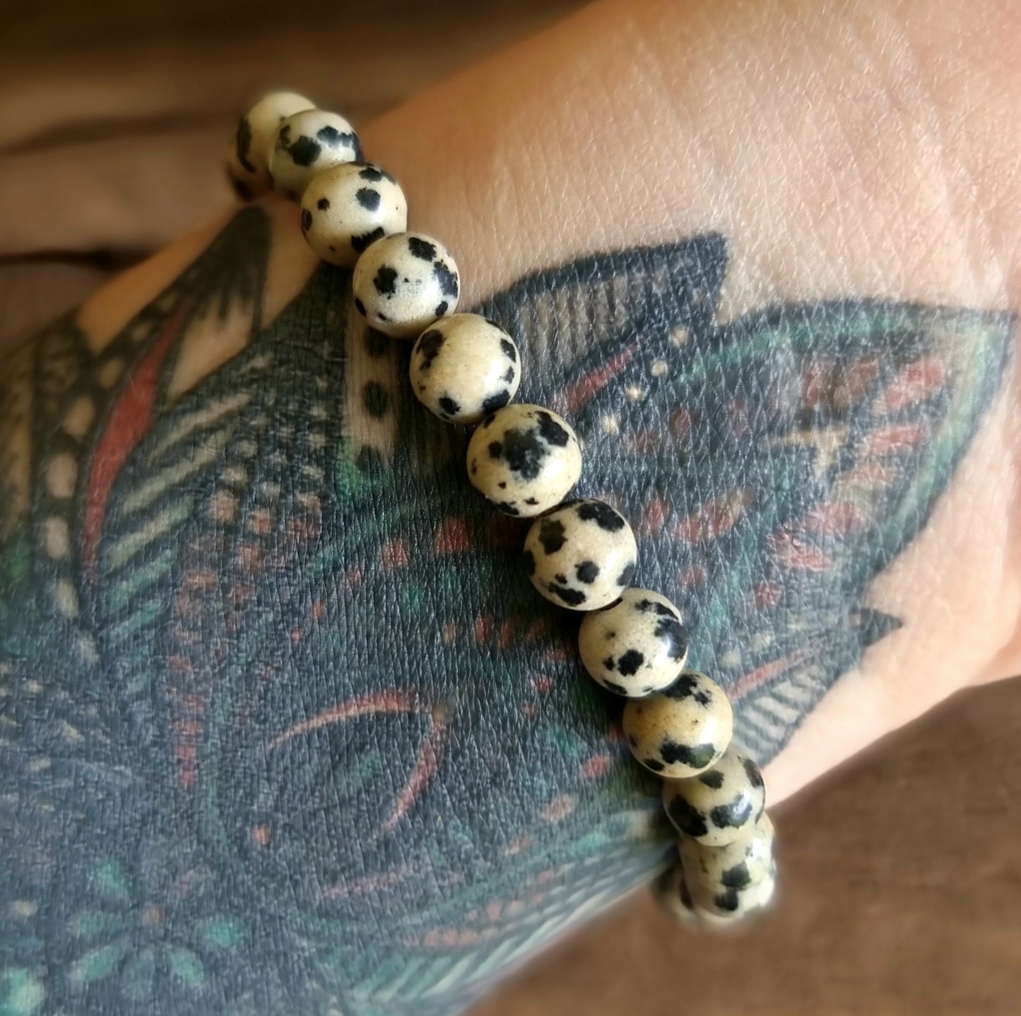 DALMATION JASPER ENERGY BRACELET 6 mm - GROUNDING