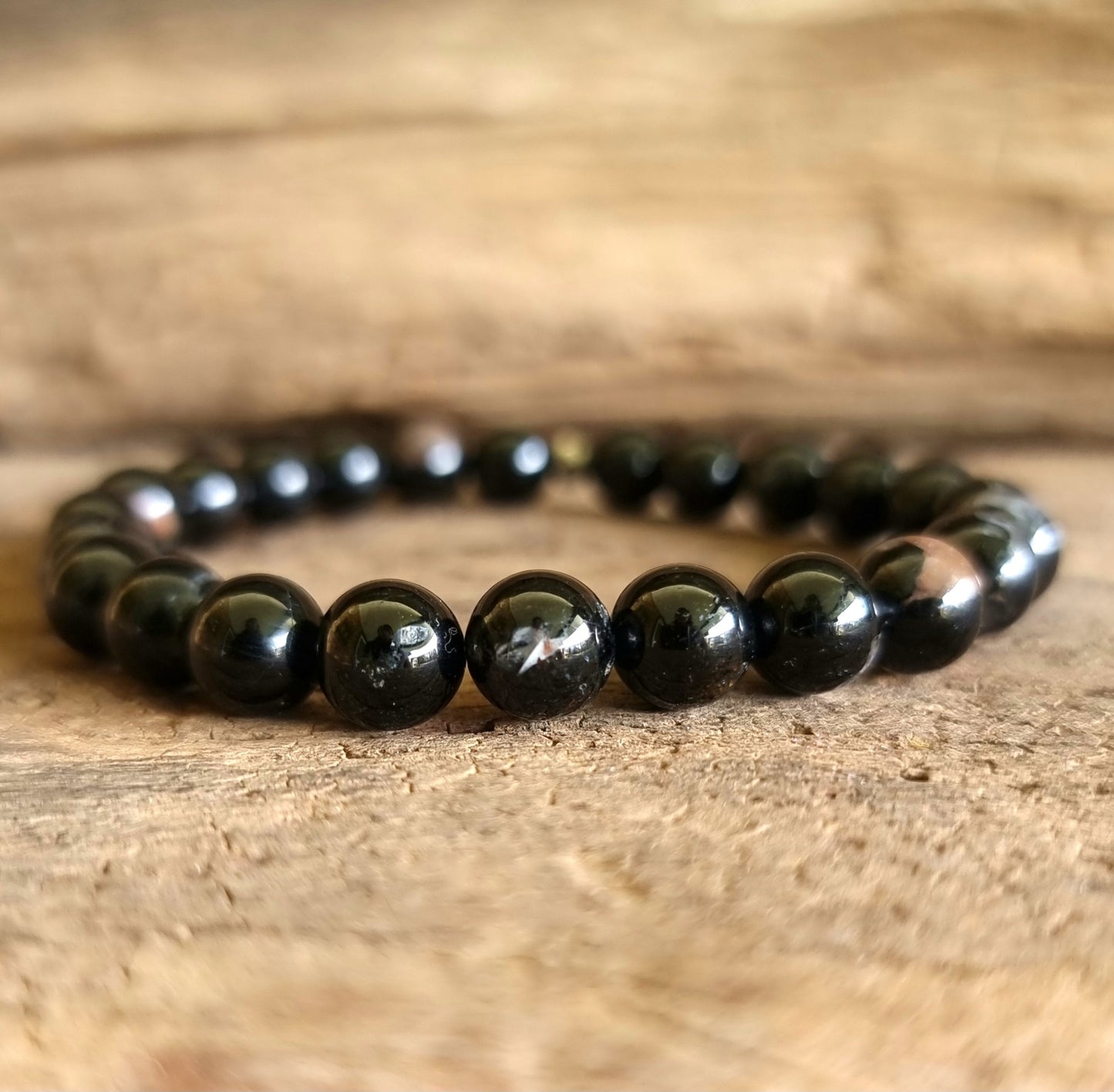 BLACK TOURMALINE BRACELET 8mm - PROTECTION & PROSPERITY