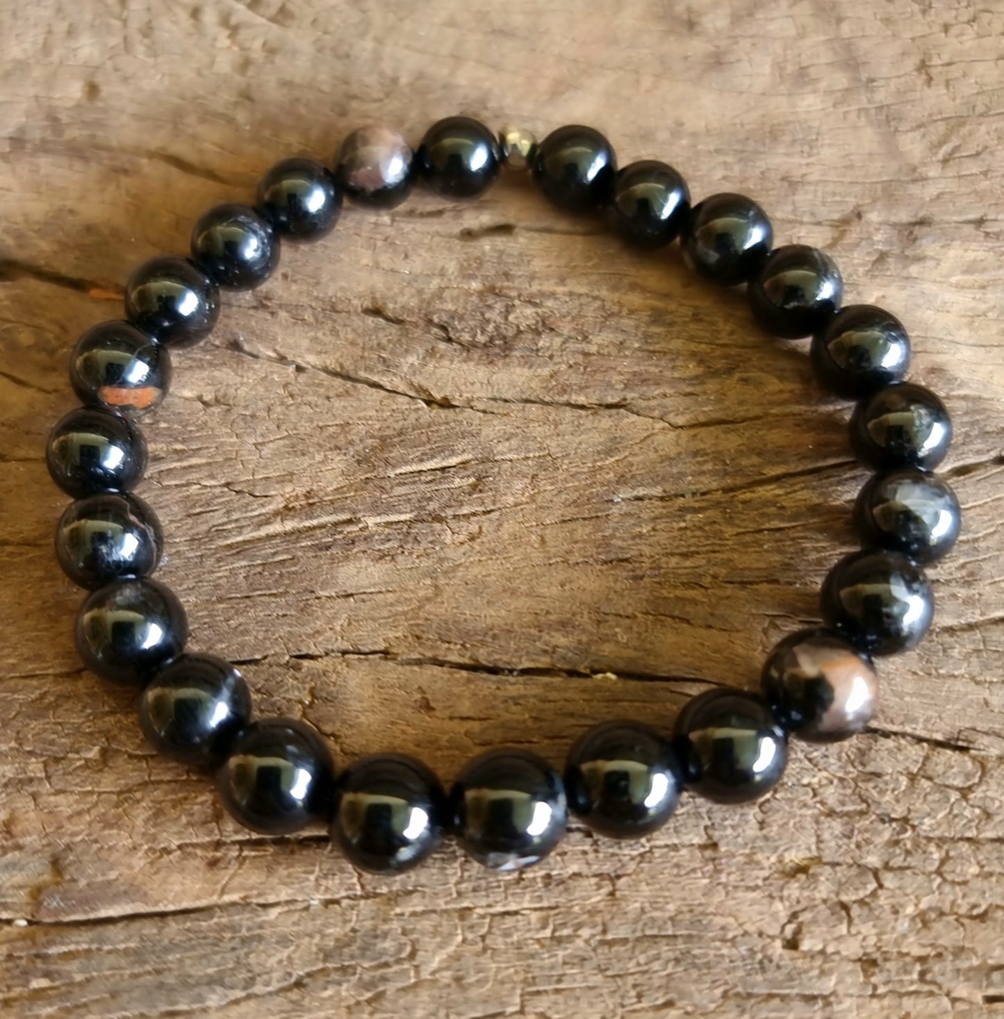 BLACK TOURMALINE BRACELET 8mm - PROTECTION & PROSPERITY