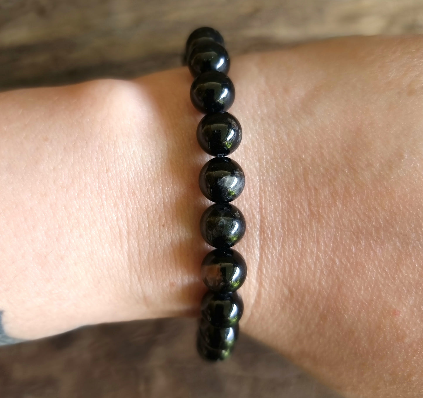 BLACK TOURMALINE BRACELET 8mm - PROTECTION & PROSPERITY